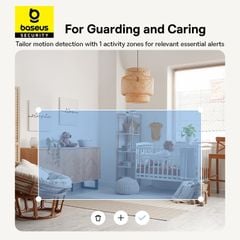 Camera Quan Sát Baseus Security P1 Pro Indoor Camera 3K (Zoom 8X, 2.4G/5G Wifi, Xoay Ngang 360°, Dọc 90°, Phát Hiện Trẻ Em Khóc)