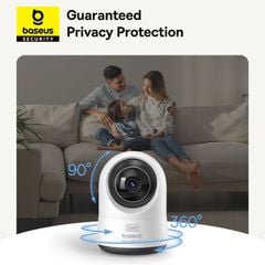 Camera Quan Sát Baseus Security P1 Pro Indoor Camera 3K (Zoom 8X, 2.4G/5G Wifi, Xoay Ngang 360°, Dọc 90°, Phát Hiện Trẻ Em Khóc)