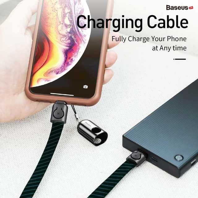 Cáp sạc Lighting tích hợp dây đeo vải mềm đa năng Baseus Collar Lanyard dùng cho iPhone/ iPad (2.4A, Portable Charging & Data Cable)