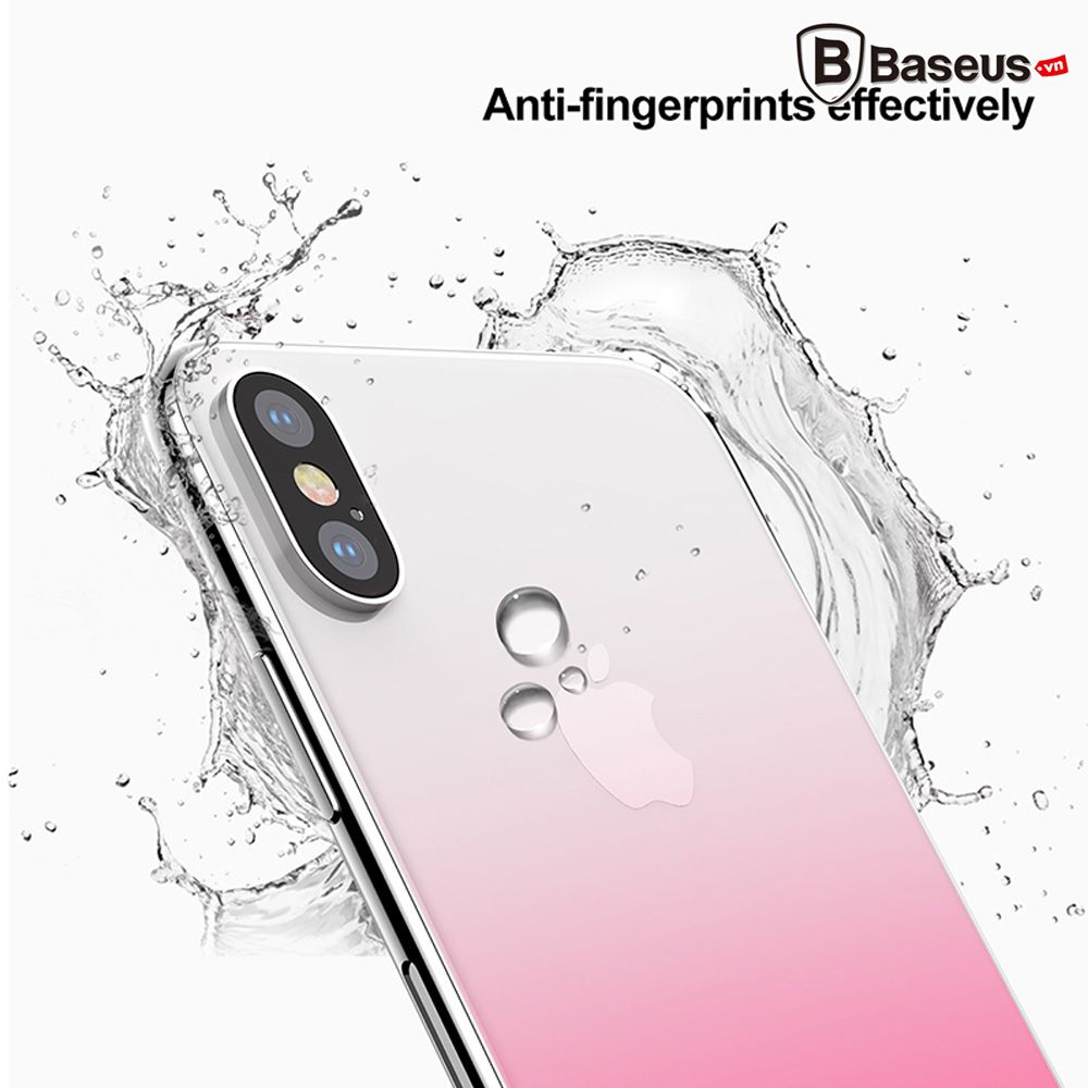 Kính cường lực đổi màu chống trầy mặt lưng Baseus Coloring LV262 cho iPhone X (0.3mm, 9H Tempered Glass Back Film)