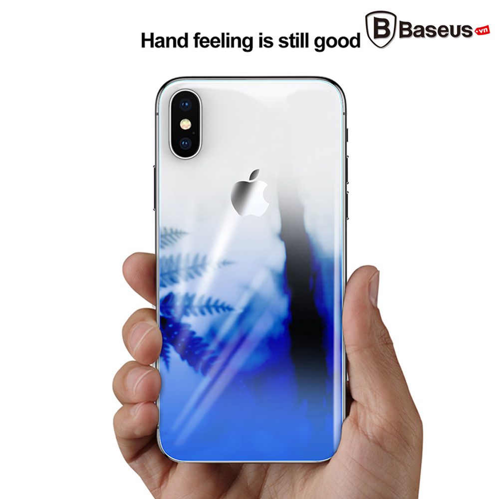 Kính cường lực đổi màu chống trầy mặt lưng Baseus Coloring LV262 cho iPhone X (0.3mm, 9H Tempered Glass Back Film)