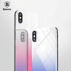 Kính cường lực đổi màu chống trầy mặt lưng Baseus Coloring LV262 cho iPhone X (0.3mm, 9H Tempered Glass Back Film)