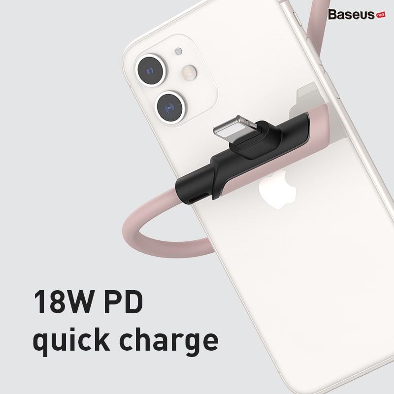 Cáp sạc nhanh C to Lightning dùng cho Game thủ Baseus Colourful Elbow PD 18W (Type-C to iPhone Power Delivery Fast Charge TPE Gaming Cable)
