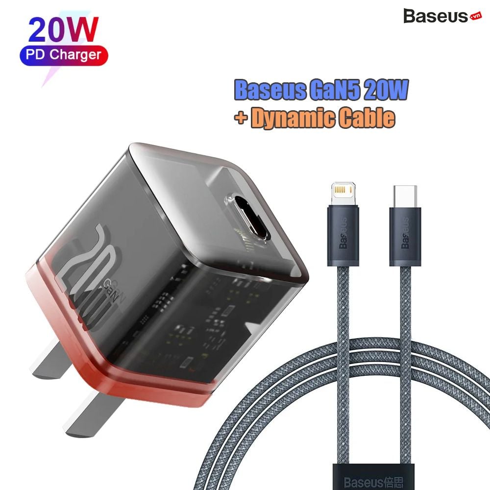 Bộ Sạc Nhanh 20W Baseus GaN5 Fast Charger 1C cho iPhone/Samsung (PD/QC Multi Quick Charge Support, Smart Protect)