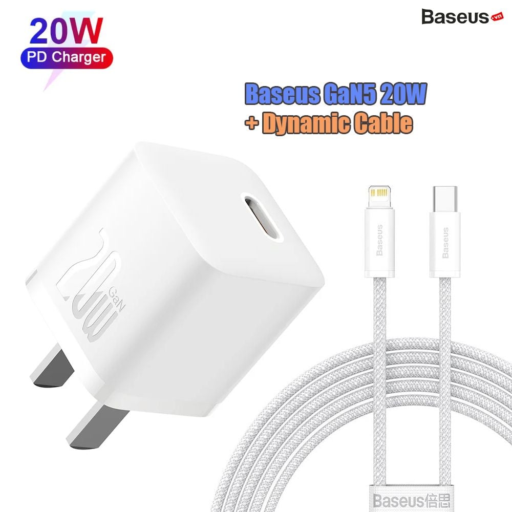 Bộ Sạc Nhanh 20W Baseus GaN5 Fast Charger 1C cho iPhone/Samsung (PD/QC Multi Quick Charge Support, Smart Protect)