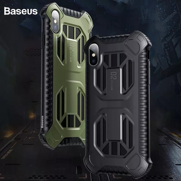 Ốp lưng tản nhiệt, siêu chống sốc chuẩn quân đội Baseus Cooling Amor Case cho iPhone XS/ XR/ XS Max (PC + TPU Hybrid, Anti-knock Full Protective)