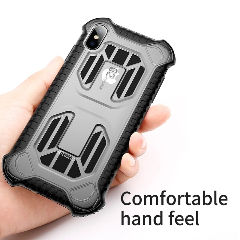 Ốp lưng tản nhiệt, siêu chống sốc chuẩn quân đội Baseus Cooling Amor Case cho iPhone XS/ XR/ XS Max (PC + TPU Hybrid, Anti-knock Full Protective)