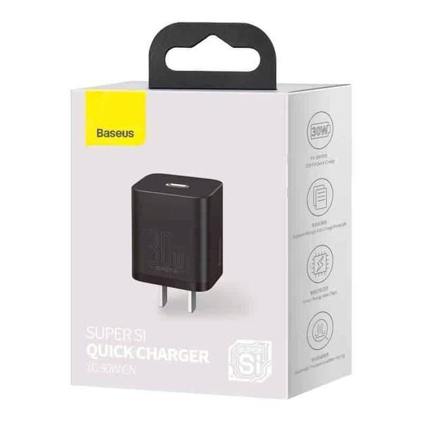 Củ sạc nhanh Baseus Super Si Quick Charger 30W dùng cho iPhone/Samsung/OPPO (30W, Type C, PD/QC3.0 Quick charger)
