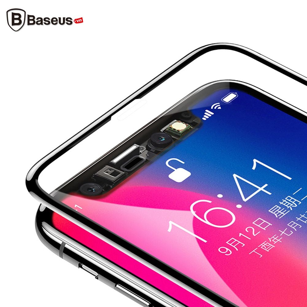 Kính cường lực 4D Baseus LV160 cho iPhone X / XS (0.3mm, Ultra Thin, 4D Tempered Glass / Screen Protector)