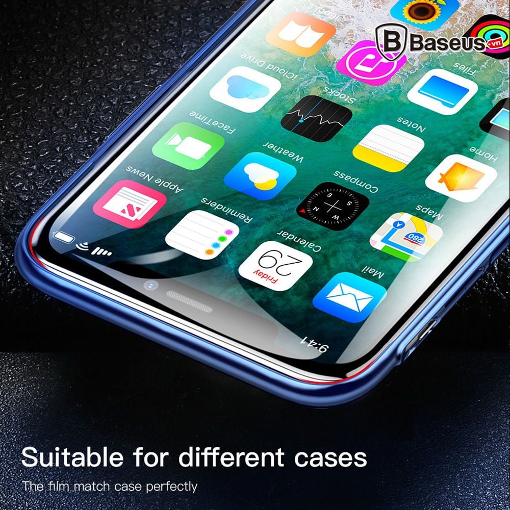 Kính cường lực 4D Baseus LV160 cho iPhone X / XS (0.3mm, Ultra Thin, 4D Tempered Glass / Screen Protector)