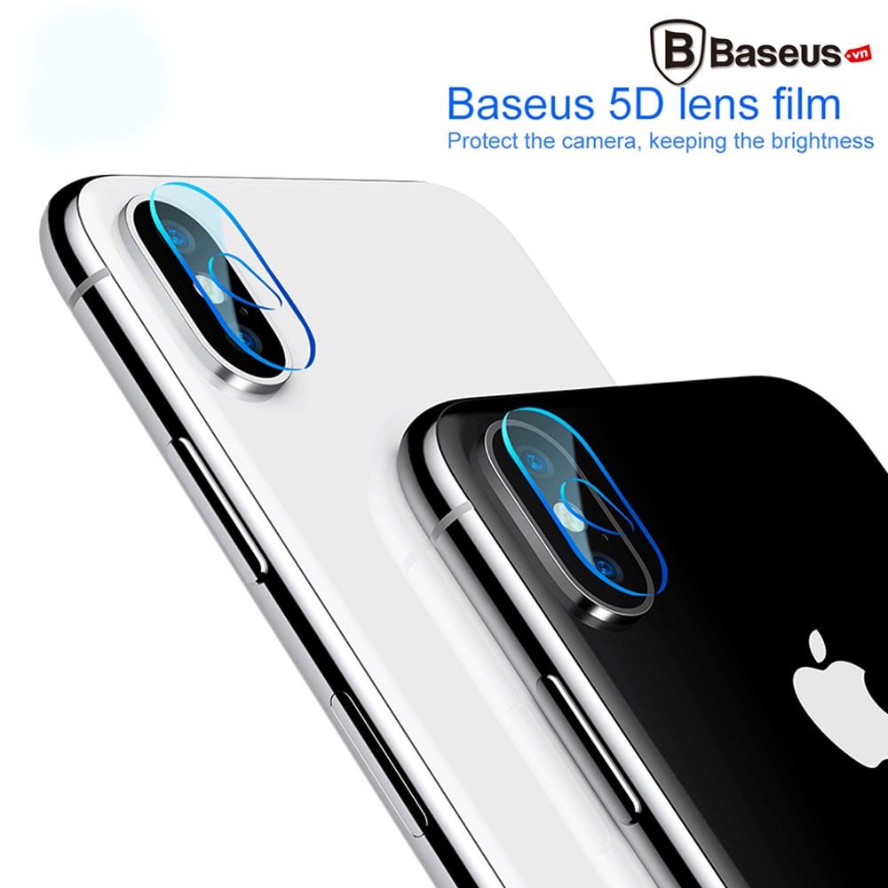 Kính cường lực 5 lớp chống trầy Camera Baseus Sapphire LV223 cho iPhone X (0.2 mm, 5D, Scratch Proof Camera Lens Protector)