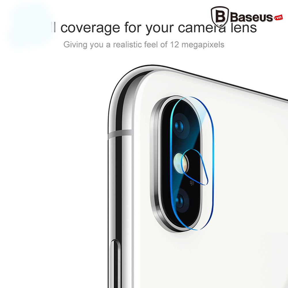 Kính cường lực 5 lớp chống trầy Camera Baseus Sapphire LV223 cho iPhone X (0.2 mm, 5D, Scratch Proof Camera Lens Protector)