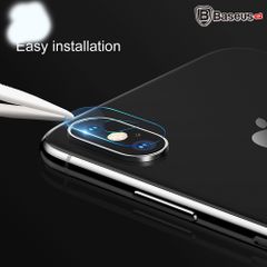 Kính cường lực 5 lớp chống trầy Camera Baseus Sapphire LV223 cho iPhone X (0.2 mm, 5D, Scratch Proof Camera Lens Protector)