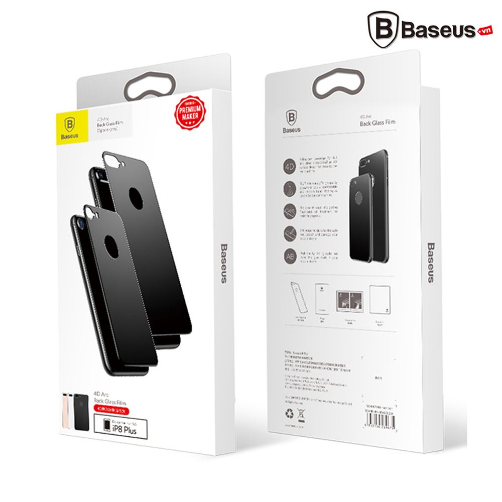 Kính cường lực 4D Baseus Arc LV178 – Dán mặt lưng iPhone 6/7/8/Plus, 0.3mm, 9H, chống trầy, ôm cong sát máy