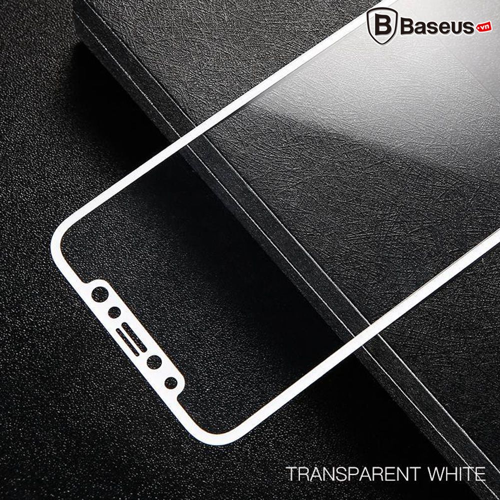 Kính cường lực 3D siêu mỏng Baseus LV159 cho iPhone X (0.23mm, Ultra Thin, 3D Tempered Glass /  PET Soft Edge Screen Protector)
