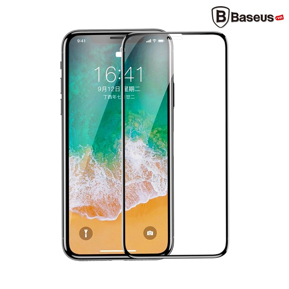 Kính cường lực 4D Baseus LV160 cho iPhone X / XS (0.3mm, Ultra Thin, 4D Tempered Glass / Screen Protector)