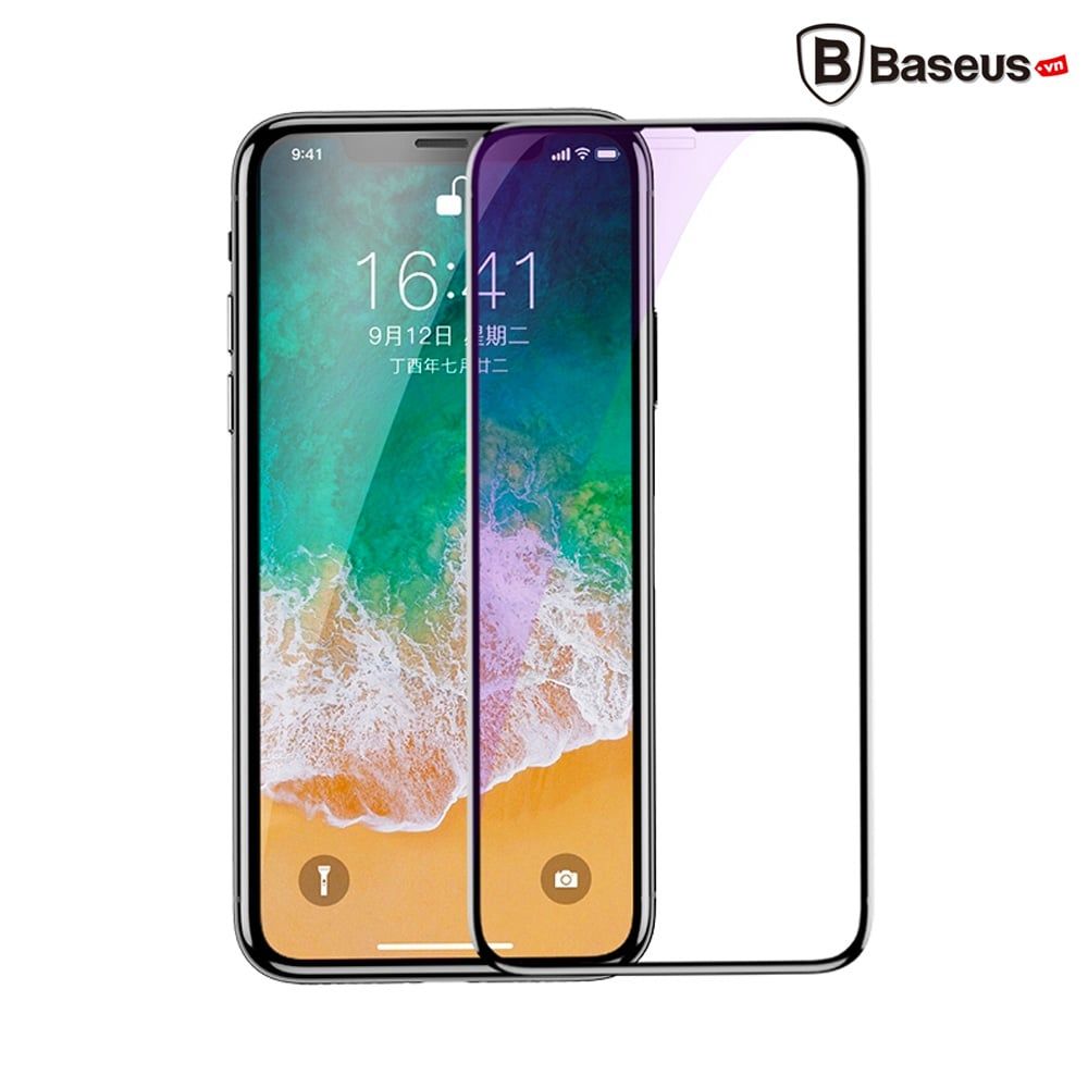 Kính cường lực 4D Baseus LV160 cho iPhone X / XS (0.3mm, Ultra Thin, 4D Tempered Glass / Screen Protector)