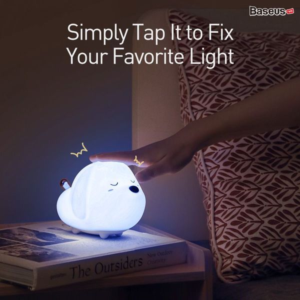 Đèn ngủ pin sạc cảm ứng đổi màu Baseus Cute Series Doggie Lamp