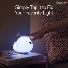 Đèn ngủ cảm ứng đổi màu thông minh Baseus Cute Series Doggie Silicone Night Light (1100mAh re-Charge battery, Touch, RGB Light Mode )