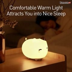 Đèn ngủ cảm ứng đổi màu thông minh Baseus Cute Series Doggie Silicone Night Light (1100mAh re-Charge battery, Touch, RGB Light Mode )