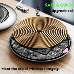 Đế sạc nhanh không dây tích hợp quạt hút tản nhiệt Baseus Whirlwind Desktop cho Apple iPhone/ Samsung (Qi Wireless Quick Charger)