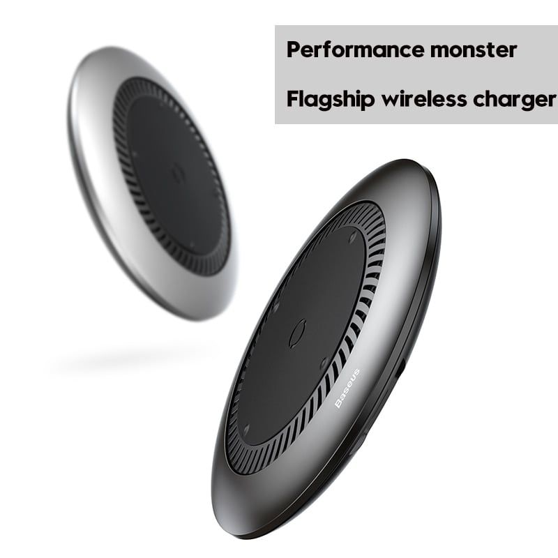 Đế sạc nhanh không dây tích hợp quạt hút tản nhiệt Baseus Whirlwind Desktop cho Apple iPhone/ Samsung (Qi Wireless Quick Charger)