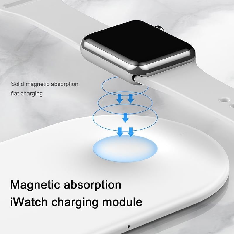 Đế sạc nhanh không dây 2 trong 1 Baseus Dual Smart Wireless Charging Pillow dùng cho Smartphone và Apple Watch  (10W, Wireless Quick charge)