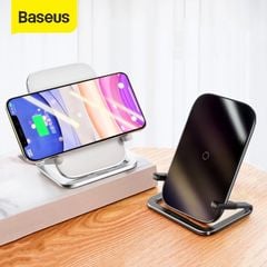 Đế sạc nhanh không dây Baseus Rib 15W cho iPhone/Samsung/Xiaomi/Oppo (Horizontal and Vertical Holder Wireless Quick Charger)