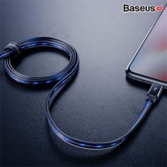 Cáp sạc và truyền dữ liệu tốc độ cao Baseus Data LED Glowing Cable cho iPhone/ iPad (Cáp dẹp chống rối,đèn LED thông minh - 2.4A, 1M, Lightning Cable)