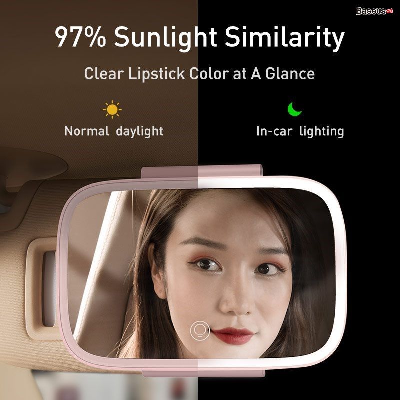 Gương trang điểm thông minh viền tích hợp đèn LED cảm ứng Baseus Delicate Queen Car Touch-up Mirror (Pin sạc 500mAh , Dùng ở nhà hoặc trên xe hơi)