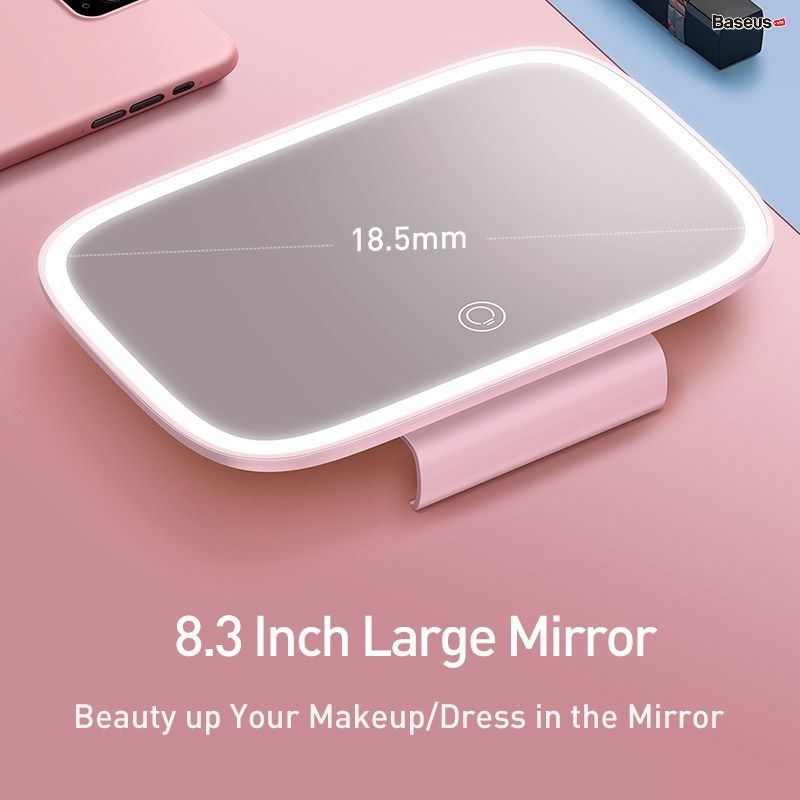 Gương trang điểm thông minh viền tích hợp đèn LED cảm ứng Baseus Delicate Queen Car Touch-up Mirror (Pin sạc 500mAh , Dùng ở nhà hoặc trên xe hơi)