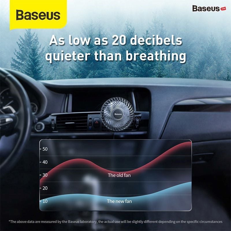 Quạt mini tiện dụng cho xe ô tô Baseus Departure Vehicle Fan (5V, 3 mức tốc độ, Gắn lưng ghế hoặc khe gió)