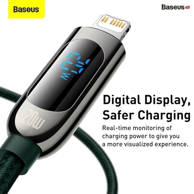 Cáp sạc nhanh tích hợp màn hình LED Baseus Display Fast Charging Data Cable Type-C to IP 20W