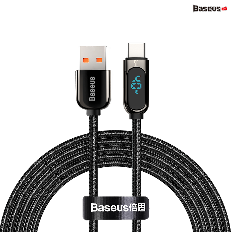 Cáp sạc nhanh có màn hình LED Baseus Display & Fast Charge Type C (40W, 5A, LED Display, Fast Charging/QC & Data Cable )