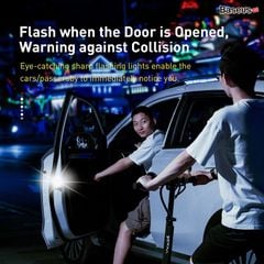 Bộ đèn cảnh báo mở cửa tự động dùng cho xe ô tô Baseus Door Open Warning Light（2pcs/pack, Wireless, Magnetic and Automatically )