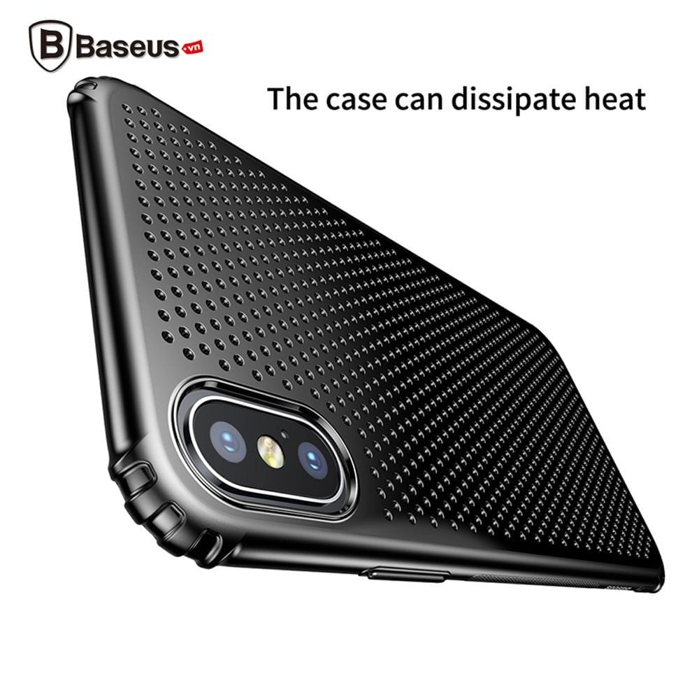 Ốp lưng chống nhiệt Baseus Small Hole Dots Case LV183 cho iPhone X (  Small Hole Case - Luxury Smooth High Quality Hard Plastic)