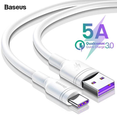 Cáp sạc nhanh Baseus Double Ring Type C cho Huawei/ Samsung S8/9, Note 8/9, Xiaomi (5A Huawei Super Quick charge / Quick Charge 3.0)