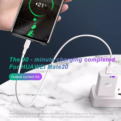 Cáp sạc nhanh Baseus Double Ring Type C cho Huawei/ Samsung S8/9, Note 8/9, Xiaomi (5A Huawei Super Quick charge / Quick Charge 3.0)