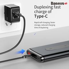 Pin sạc dự phòng không dây Baseus Dual Coil Wireless LV315 10,000mAh cho iPhoneX/ XS Max/ Samsung S9/ N9/ Xiaomi/ Huawei (LCD, Type C/PD + QC3.0 input/output 15W, Wireless charge  Power bank)