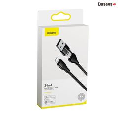 Cáp sạc nhanh Baseus 2-in-1 Dual Output Cable cho iPhone/ iPad (USB-A+Type-C to Lighing, 18W Max)