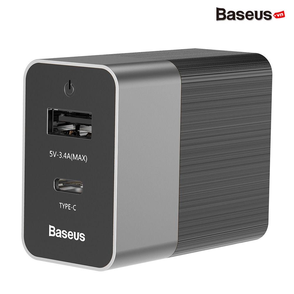 Bộ sạc nhanh đa năng Baseus Duke Universal Type C PD cho Smartphone/ Tablet/ Macbook (3.4A, 17W, 2 Ports , USB + Type C PD Travel Charger)