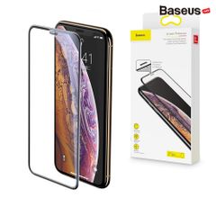 Kính cường 3D chống bụi, chống trầy, siêu bền Baseus Cellular Dust Prevention LV470 cho iPhone X/ XS/ XR/ XS Max (0,3mm, Curved-screen Full Coverage tempered glass )