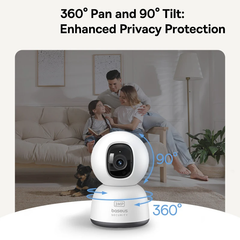 Camera Quan Sát Baseus Security P1 Lite Indoor Camera 2K (Zoom 8X, 2.4G/5G Wifi, Xoay Ngang 360°, Dọc 90°)