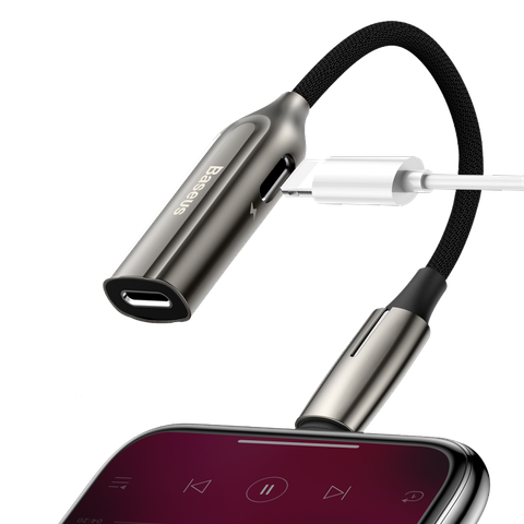 Đầu chuyển âm thanh Baseus L55/L56 2in1 cho iPhone/iPad (Lightning to Dual Lightning/Lightning to Lightning + 3.5mm AUX)