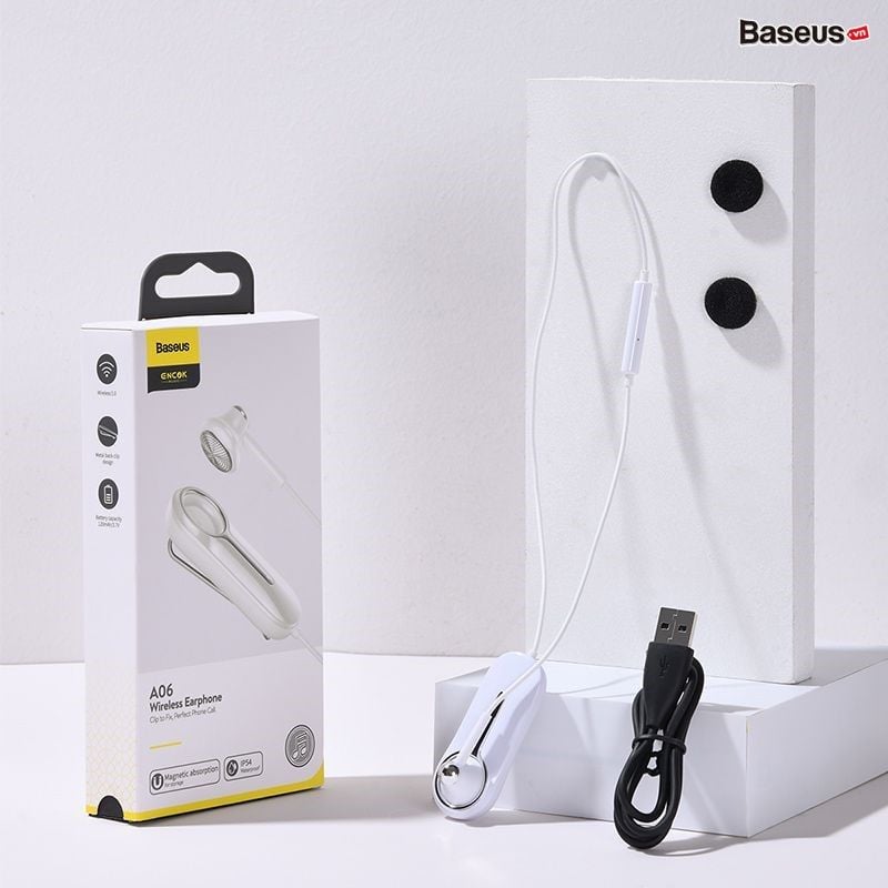 Tai nghe Bluetooth Baseus Encok A06 (Clip Style Wireless Unilateral Wireless Earphone, Vibration + Ringtone, Built-in Microphone )