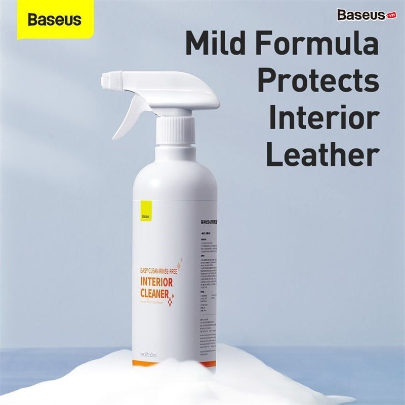 Dung dich tẩy rửa, vệ sinh chuyên dụng cho nội thất xe ô tô Baseus Easy Clean Rinse-free Car Interior Cleaner (500ml, Làm sạch và An toàn cho nội thất)