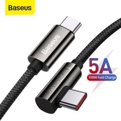 Cáp sạc C to C đầu gập chữ L Baseus Legend Series Elbow 100W (5A/20V, E-marker Chip, PD/QC Quick Charging, LED & Elbow Design)