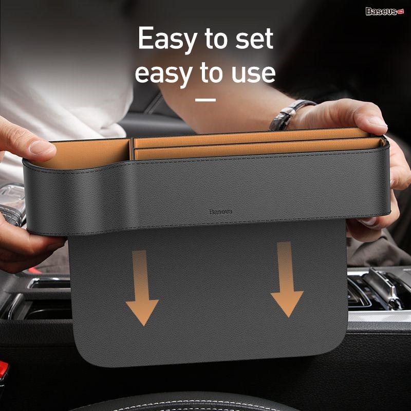 Ngăn chứa đồ tiện dụng dùng trên xe hơi Baseus Elegant Car Storage Box (Leather + Flannelette, Storage Organizer)