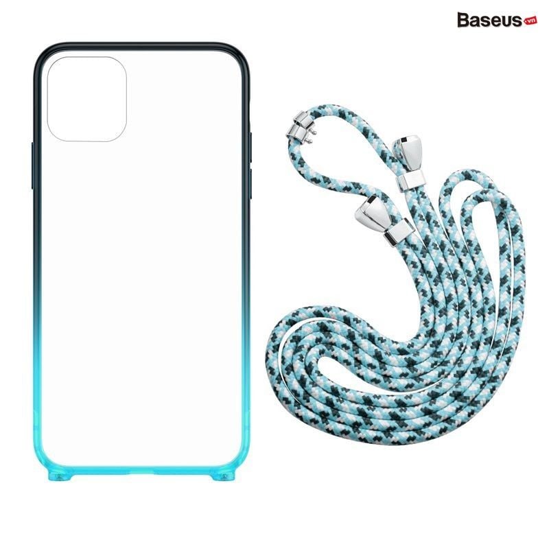 Ốp lưng Baseus Element Crossbody – Trong suốt, viền silicone chống sốc, dây đeo chống rơi, cho iPhone 11 Series