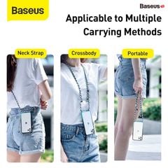 Ốp lưng Baseus Element Crossbody – Trong suốt, viền silicone chống sốc, dây đeo chống rơi, cho iPhone 11 Series